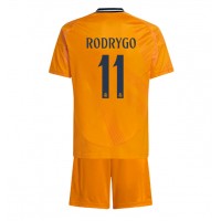 Real Madrid Rodrygo Goes #11 Fußballbekleidung Auswärtstrikot Kinder 2024-25 Kurzarm (+ kurze hosen)